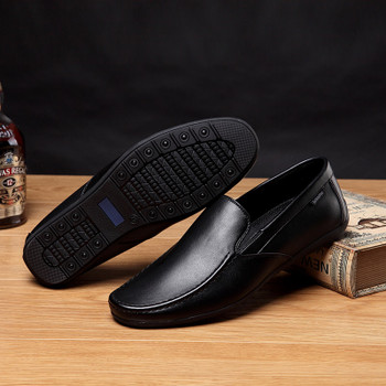 Jackmiller Top Brand 2019 New Arrival Men Casual Shoes Flexible Soft Comfortable Men Shoes Slip-On Loafers Flats Shoes Men Black