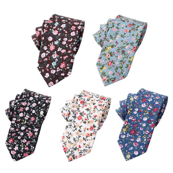 Men Floral Dots Tie Cotton Narrow And Skinny Casual Charming Ties For Men Wedding Party Flower Skinny Ties For Men 