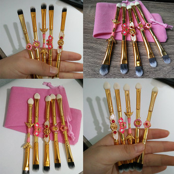  5pcs/Set Magic Wand Professional Eyeshadow Applicator Sponge Brushes Set Double Ended Powder Brush Beauty Cosmetic Makeup Tools