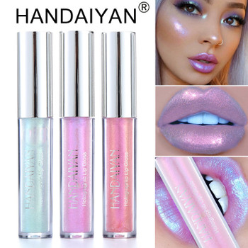 Liquid Crystal Glow Lip Gloss Laser Holographic Lip Tattoo Lipstick Mermaid Pigment Glitter Lipgloss Lip Plumper Gloss Makeup 