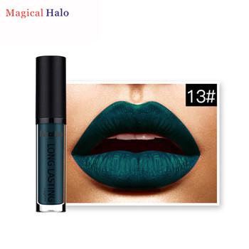  1pc Beauty lipstick New Brand Magical Halo Fashion Dark green Waterproof Matte Lipstick Pretty Long Lasting Lip Gloss Lipstick 