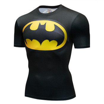 Marvel batma shirts fitness 3D t-shirt Super hero Compression quick dry Breathable Bodybuilding Tops Short Sleeve Fitness