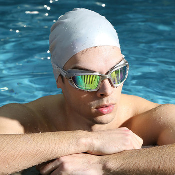 Professional Anti-Fog UV Swim Goggles men women Plating Lens Waterproof Silicone Swimming Glasses Eyewear Adult Large Frame