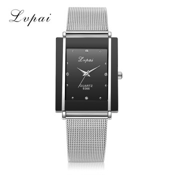 Lvpai Brand Women Bracelet Watch Silver Square Luxury Crystal Alloy WristWatches Women Fashion Men Watch Quartz Elegant Clock