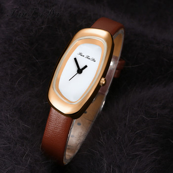 FanTeeDa Brand Leather Quartz Watches Fashion Women Casual Bracelet Wristwatches Rose Gold Simple Dial Sport Watch Clock