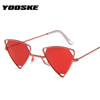 YOOSKE Steampunk Sunglasses Women Trendy Triangle Small Sun Glasses Men Metal Frame Brand Designer Sunglass Female Goggle UV400