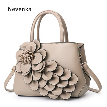 Nevenka Floral Handbags Women Leather Handbag Black Shoulder Bag Large Capacity Crossbody Bag for Girls Purse and Handbag 2018