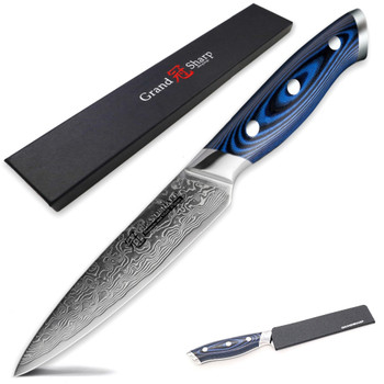 GRANDSHARP 5 Inch Utility Knife 67 Layers Japanese Damascus Stainless Steel VG-10 Cooking Tools Kitchen Damascus Chef Knife NEW