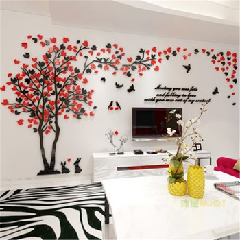  Creative Couple tree 3d wall stickers living room Bedroom Home Wall Art Decor DIY Acrylic Wall sticker Decal Cartoon Big Tree