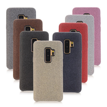 Luxury Canvas Grain Case For Samsung GalaxyS9 S9plus Note9 n8 S8 S8plus Hidden Buttons Fabric Retro Canvas Soft Back Cover Cases