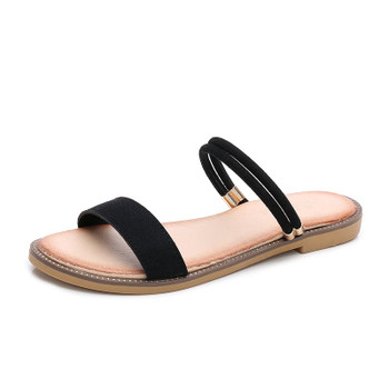 Women's faux Leather Open Toe and Ankle Strap Buckle Flat Sandals