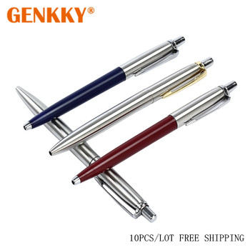 10PCS/LOT GENKKY Ballpoint Pen New Arrival Commercial metal ballpoint pen gift pen core solventborne automatic ball pen 
