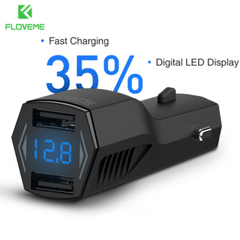FLOVEME 4.8A Dual USB Car Charger Digital LED Display Car-charger Adapter For iPhone X 8 Samsung S8 Note 8 Mobile Phone Chargers