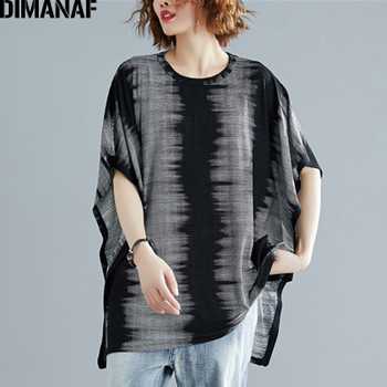 DIMANAF Plus Size Women T-Shirts Cotton Big Size Lady Tops Tee Vintage Print Female Clothes Loose Casual Tunic Shirt 2019 Summer