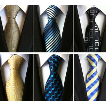 RBOCOTT Fashion Plaid Tie Men's Striped Ties 8 cm Necktie Black Neck Tie For Formal Business Groom Wedding Party Accessory