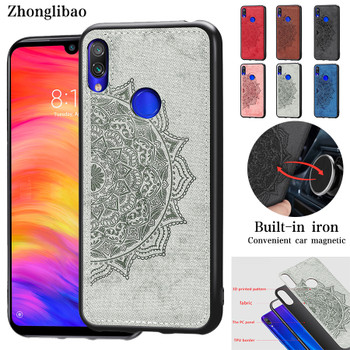 Slim Fabric Canvas Silicon Phone Case for Xiaomi Redmi Note 7 Pro Car Magnetic Sheet Texture Soft Protective Back Cover Note7 64