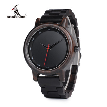 reloj mujer BOBO BIR Wood Watch Men New Black Wooden Strap Quartz Watches Analog Luxury Gifts Male Relogio C-P10 Drop Shipping