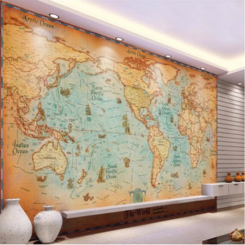 Beibehang photo wallpaper quality flash silver cloth european office background retro hd world sailing map big mural wallpaper