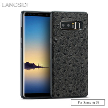  Genuine Leather phone case For Samsung Galaxy S10 E Plus Cover For Samsung S8/S8 Plus S7/S7 Edge ostrich grain All handmade New