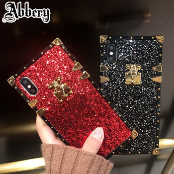 Square Shiny Glitter Powder Phone Case for iphone 8 6 6S 7 Plus X XR XS XSmax Cover for Samsung galaxy S8 S9 Note 8 9 S10 E lite 1 