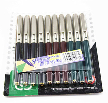10pcs/lot Hero 329 Silver Clip 0.38 mm Iridium Nib Fountain Pen Steel Pens  Mix Colors