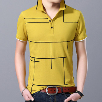 2019 New Fashion Brand Polo Shirt Men's Plaid Top Grade Summer Short Sleeve Slim Fit Cotton Boys Poloshirt Casual Men's Clothing 