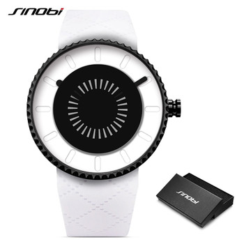 SINOBI Fashion Creative Watch Men Casual Street Japan Imported Quartz Wristwatch Unique Gear Waterproof Silicone Rotation Watch