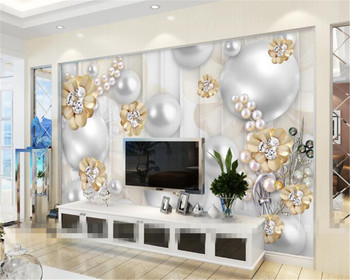 Beibehang Custom wallpapers 3D luxury pearl flowers background wallpaper living room bedroom murals wallpaper for walls 3 d