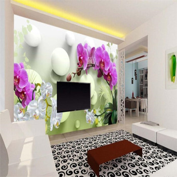 beibehang Wall paper 3d mural custom living room bedroom home decor HD Phalaenopsis 3D Wallpaper Tv Background Wall