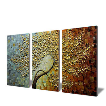 Golden Fortune Tree Hand-painted oil painting thick texture to the living room dining room bedroom wall decoration painting