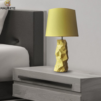 Nordic Yellow Ceramic table lamp Simple Pineapple Led Table Lamps For Living Room Table Light Home Deco Lighting Luminaria Table