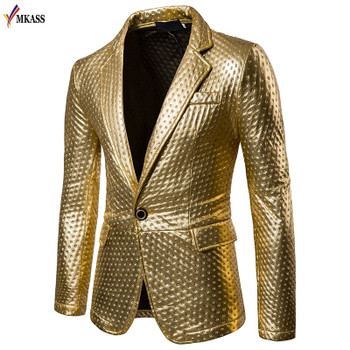 New Fashion Mens Brand PU Leather Blazer British Style Casual Slim Fit suit Jacket male Blazers Spring Men Coat Terno Masculino