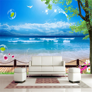 beibehang Mediterranean TV background Custom papel de parede 3d mural wall paper living room bedroom photo wallpaper for wall 3d
