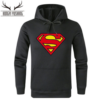 New Super hero Superman Hoodies Men Hooded Casual Winter Warm Sweatshirts Men's Casual Tracksuit Costume Pullover W90