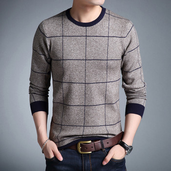 Casual Men's Sweater O-Neck Striped Slim Fit Knittwear 2019 Autumn Mens Sweaters Pullovers Pullover Men Pull Homme M-3XL