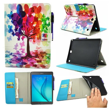  Smart PU Leather Cover Case For Samsung Galaxy Tab A 9.7 SM-T550 SM-T555 T550 Case 2 Folding Flip Cover Shell Stand Case