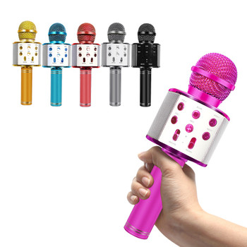 WS858 Microphone Bluetooth Wireless USB WS 858 Professional Speaker Consender Ktv Mobile Phone Player Mic Record Music