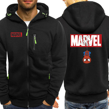 Marvel Spiderman Print Zipper Jacket Mens Autumn New Men Hoodies Sweatshirts Casual Fleece Coat Male Fashion Brand Tracksuit