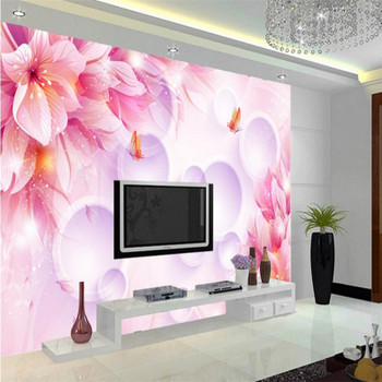 beibehang wallpaper wall murals wall stickers pink warm flowers romantic fashion 3D stereo TV backdrop wall papel de parede