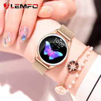 LEMFO Women Smart Watch IP68 Waterproof For Iphone Android Phones Heart Rate Blood Pressure Monitor Gift for Ladies Women