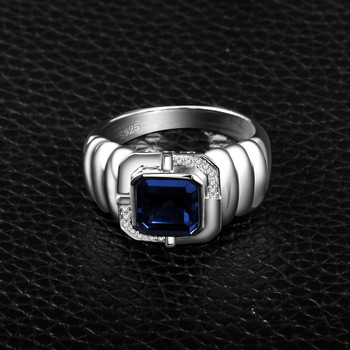 Jewelrypalace Men's Created Sapphire Black Spinel Anniversary Engagement Wedding Ring 925 Sterling Silver