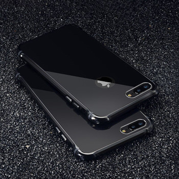 For iPhone 8 Xs Case Luxury 3D Glitter Hard Aluminum Metal Armor Protective Back Phone Case For iPhone 7 8 plus Case Cover
