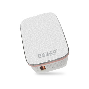 Tessco BC-203 2.1A Qualcomm 2.0 Quick USB Travel Charger (Single USB) - Android with Free Android USB Charger Cable