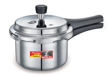 Prestige Popular Plus Hard Anodized Aluminium Pressure Cooker, 1.5 Litres, White 