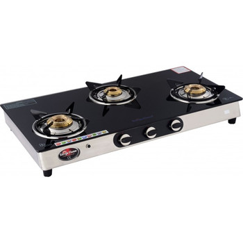 SURYA FLAME 3B EXCEL BLK SS AUTO GAS STOVE