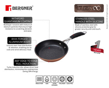 Bergner Infinity Chefs Forged Aluminium Non-Stick Fry pan 28 cm Induction Base Copper