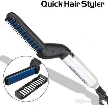 White Ceramic Modelling Comb, M Styler, Beard Straightener for Men