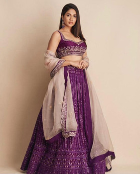 Presenting New 2021 Heavy Embroidery Work Purple Lehenga Choli