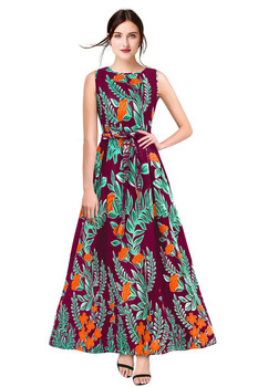 New 2021 Designer Printed Western Maxi Gown-Purple(Size-M)