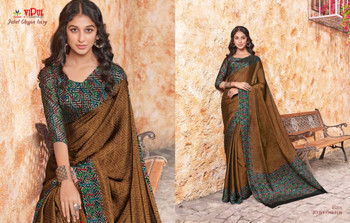 New 2021 Juliet Chiffon Material Saree-Dark Brown